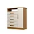 Cômoda 5 Gavetas 1 Porta Madri Plus 100% MDF Cinamomo Off White - ACP MÓVEIS - Imagem 1