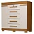Cômoda com Sapateira 5 Gavetas 2 Portas e chaves Diana 100% MDF Cinamomo/ Off White - ACP MÓVEIS - Imagem 1