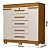 Cômoda com Sapateira 5 Gavetas 2 Portas e chaves Diana 100% MDF Cinamomo/ Off White - ACP MÓVEIS - Imagem 6