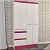 Roupeiro 4 Portas 2 Gavetas Maragogi Plus Flex 3047R-366 Branco/ Rosa Brilho - ATUALLE MOVÉIS - Imagem 2