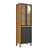 Paneleiro Cristaleira Reflecta Syrah 4 Portas 100% MDF Amendoa Chumbo - RIO DOCE - Imagem 1