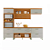 Paneleiro 2 Porta 1 Gaveta Princesa 100% MDF Freijo Off White - NESHER - Imagem 2