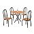 Conjunto Mesa 4 cadeiras Ubatura 70X70 Tb Preto Tpo BR Cadeira Tec. Corino Jambo - MÓVEIS TEIXEIRA - Imagem 1