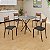 Conjunto Mesa 4 Cadeira Atlanta 70X70 Tb Preto Tpo Granito Topazio Tec. Corino Preto - MÓVEIS TEIXEIRA - Imagem 2