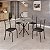 Conjunto Mesa 4 Cadeira Marica 70X70 Tb Preto Tpo Granito Topázio Tec. Corino Preto - MÓVEIS TEIXEIRA - Imagem 2
