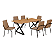 Conjunto Mesa 6 Cadeira Império 160X90 Tb Preto Tpo Proa Cad. Corino Capuccino - MÓVEIS TEIXERA - Imagem 1