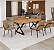 Conjunto Mesa 6 Cadeira Império 160X90 Tb Preto Tpo Proa Cad. Corino Capuccino - MÓVEIS TEIXERA - Imagem 2