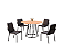 Conjunto Mesa 4 cadeira Omega 90X90 TB RD Preto Proa Cad. Malibu Tec. Corino Preto - MÓVEIS TEIXEIRA - Imagem 1