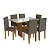 Conjunto Mesa 6 Cadeiras Joinville 137X90 tp VD Freijo/ Off Cadeiras Belize tec Cacau - INDEKES - Imagem 1