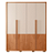 Roupeiro 4 Portas 3 Gavetas 1.8 Francis 100% MDF Freijó/ Off White - CAEMMUN - Imagem 1