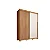 Roupeiro 2 Portas/ C 3 Gaveta 1.8 Moviment 100% MDF Freijó/ Off White - CAEMMUN - Imagem 1