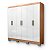 Roupeiro 6 Portas 2 Gavetas Paris 3101-56 100% MDF Capuccino/ Banco - MAXEL - Imagem 1