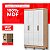 Roupeiro 4 Portas 2 Gavetas Paris 100% MDF 3004-77 Capuccino Branco - MAXEL - Imagem 5