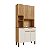 Kit Cozinha 6 Portas 1 Gaveta Tannat Frisado 100% MDF Amêndoa/ Off White - RIO DOCE - Imagem 1