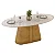 Mesa de Jantar 6 Lugares Ryze Orgânico 218X108 Tampo Oval c/ Vidro Cedro/ Off White - DJ MÒVEIS - Imagem 1