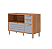 Balcão 1 Portas 4 Gavetas Eloisa 100% MDF Cinamomo/ Platina - MGM MOVEIS - Imagem 3