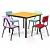 Mesa Infantil 800x800mm com 4 Cadeiras Juvenis – Conjunto Completo - Imagem 1