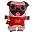 Almofada Ploosh Brinquedo Pet Pug Colete V.I.P Vermelho - Imagem 1