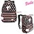 Mochila Barbie Bolinhas Preto e Rosa com Pompom de Costa - Imagem 5