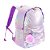 Mochila Feminina Barbie Holográfica Roxa c Pompom de Costa - Imagem 1