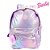 Mochila Feminina Barbie Holográfica Roxa c Pompom de Costa - Imagem 2