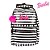 Mochila Barbie Listrada Branco e Preto com Pompom de Costa - Imagem 2