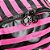 Mochila Barbie Listrada Rosa e Preto com Pompom de Costa - Imagem 4