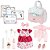 Bolsa Enxoval Meninas Rosa e Branco Boneca Reborn 19 Peças - Imagem 1