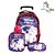 Kit Mochila Escolar Infantil Unicórnio Roxa Com Rodinha - Imagem 1
