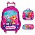 Kit Mochila Escolar Infantil C Rodinhas Patrulha Canina Rosa - Imagem 1
