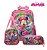 Kit Mochila Escolar Bolsa Minnie Rosa 3D Disney Rodinha - Imagem 1
