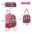 Kit Mochila Escolar Bolsa Minnie Rosa 3D Disney Rodinha - Imagem 3