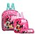 Mochila Escolar Minnie Mouse Rosa Costas Lancheira+Estojo - Imagem 1