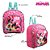 Mochila Escolar Minnie Mouse Rosa Costas Lancheira+Estojo - Imagem 2