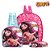 Kit Mochila Escolar Infantil Hinata Anime Naruto Rosa Costa - Imagem 1
