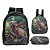 Kit Mochila Escolar Bolsa Dinossauro T-Rex Zoo Menino Costas - Imagem 6