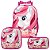 Mochila Infantil Escolar Unicórnio Rodinha Lancheira+Estojo - Imagem 1