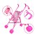 Carrinho de Boneca Infantil Ninos Passeio Dobravel Rosa Luxo - Imagem 2