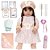 Boneca Bebê Reborn 100% Silicone Cabelos Castanhos 12 Itens - Imagem 1