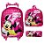 Kit Mochila Escolar Infantil Minnie Com Rodinhas - Imagem 1