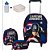 Kit Mochila Escolar Infantil Capitão America Com Rodinhas - Imagem 1