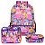 Mochila Feminina Infantil Princesas + Lancheira Estojo Costa - Imagem 1