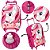 Kit Mochila Infantil Unicórnio Rosa De Rodinha - Imagem 3