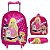 Kit Mochila Escolar Infantil Barbie De Rodinha - Imagem 1