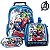 Kit Mochila Infantil Escolar Vingadores Marvel Azul Rodinha - Imagem 2