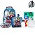 Kit Mochila Infantil Escolar Vingadores Marvel Azul Rodinha - Imagem 1