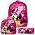 Mochila Menina Infantil Minnie Mouse Costas Lancheira Estojo - Imagem 1