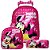 Mochila Menina Infantil Minnie Rodinha Lancheira Estojo - Imagem 1