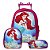 Mochila Menina Infantil Rodinhas Ariel Lancheira Estojo - Imagem 1