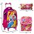 Kit Mochila Escolar Infantil Rosa Princesas de Rodinhas - Imagem 3